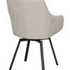 ALISON Karmstol beige tyg/svarta metallben snurr