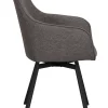 ALISON Karmstol grå microfiber/svarta metben snurr