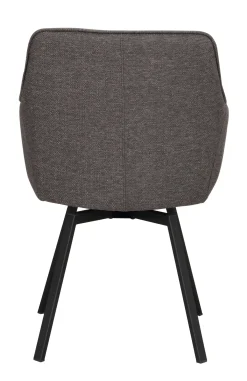 ALISON Karmstol grå microfiber/svarta metben snurr