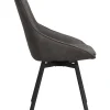 ALISON stol grå microfiber/svarta metallben snurr