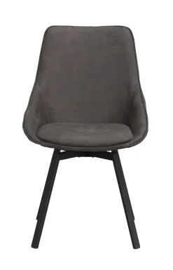 ALISON stol grå microfiber/svarta metallben snurr
