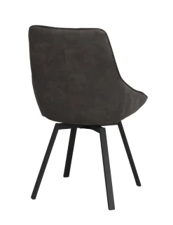 ALISON stol grå microfiber/svarta metallben snurr