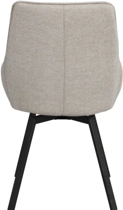 ALISON Stol med snurr Asgaard tyg beige svart metallunderrede