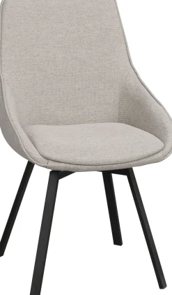 ALISON Stol med snurr Asgaard tyg beige svart metallunderrede