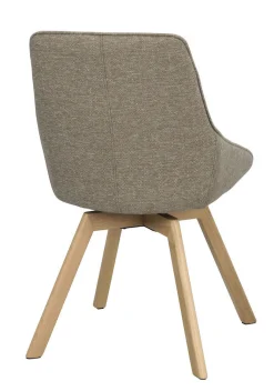 ALISON stol mörkbeige tyg/ekben snurr
