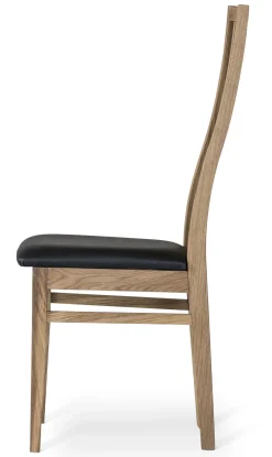 ALLEGRO stol oljad ek sits klädd läder Madras svart