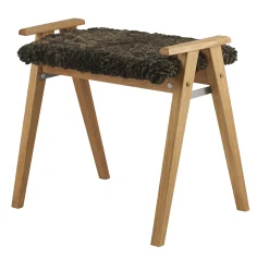 ALME Pall Oljad ek / Fårskinn brun