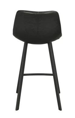 AUBURN barstol svart konstläder/svarta metall ben