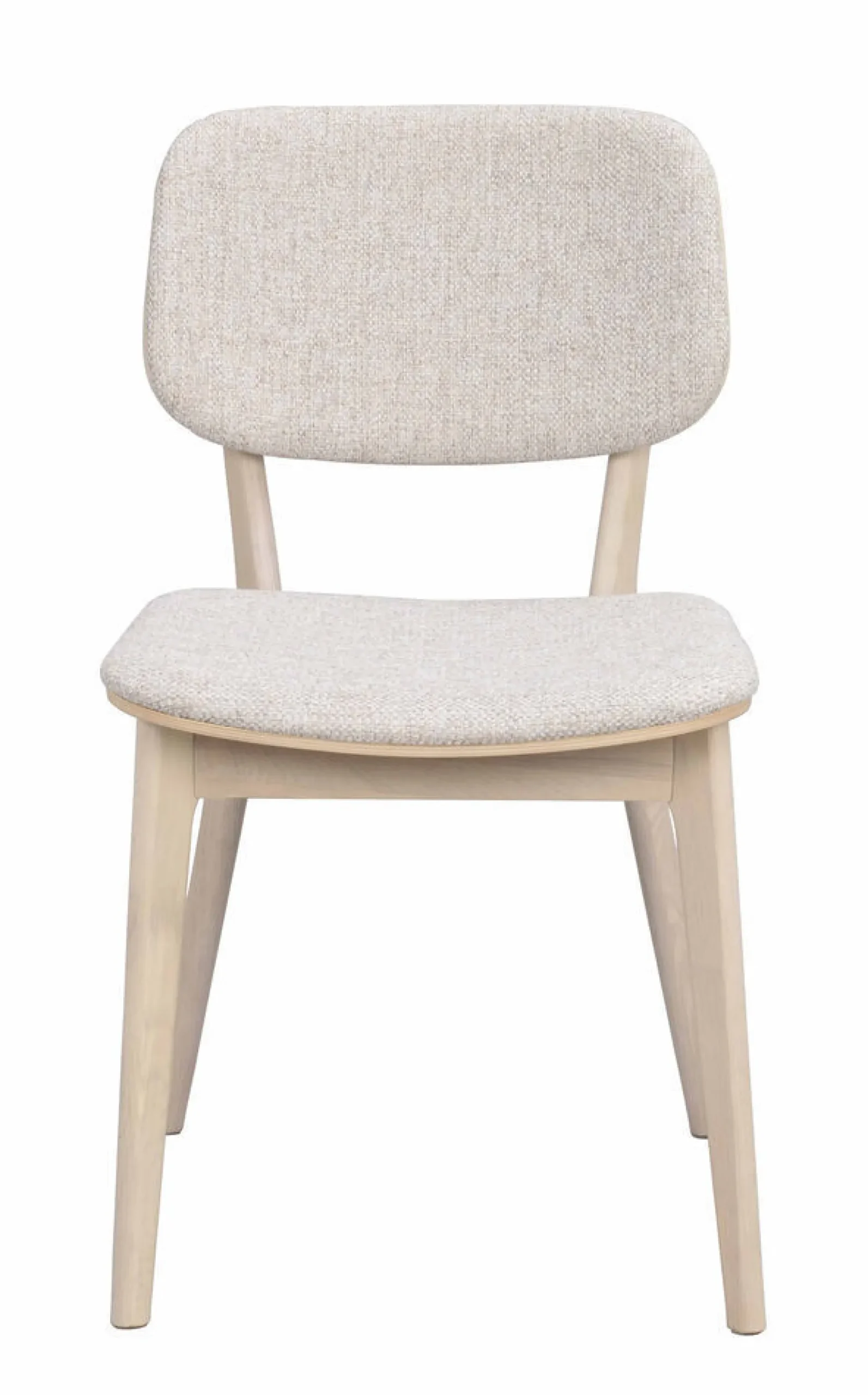 BARRETT Stol vitpigmenterad ek/ljusbeige tyg