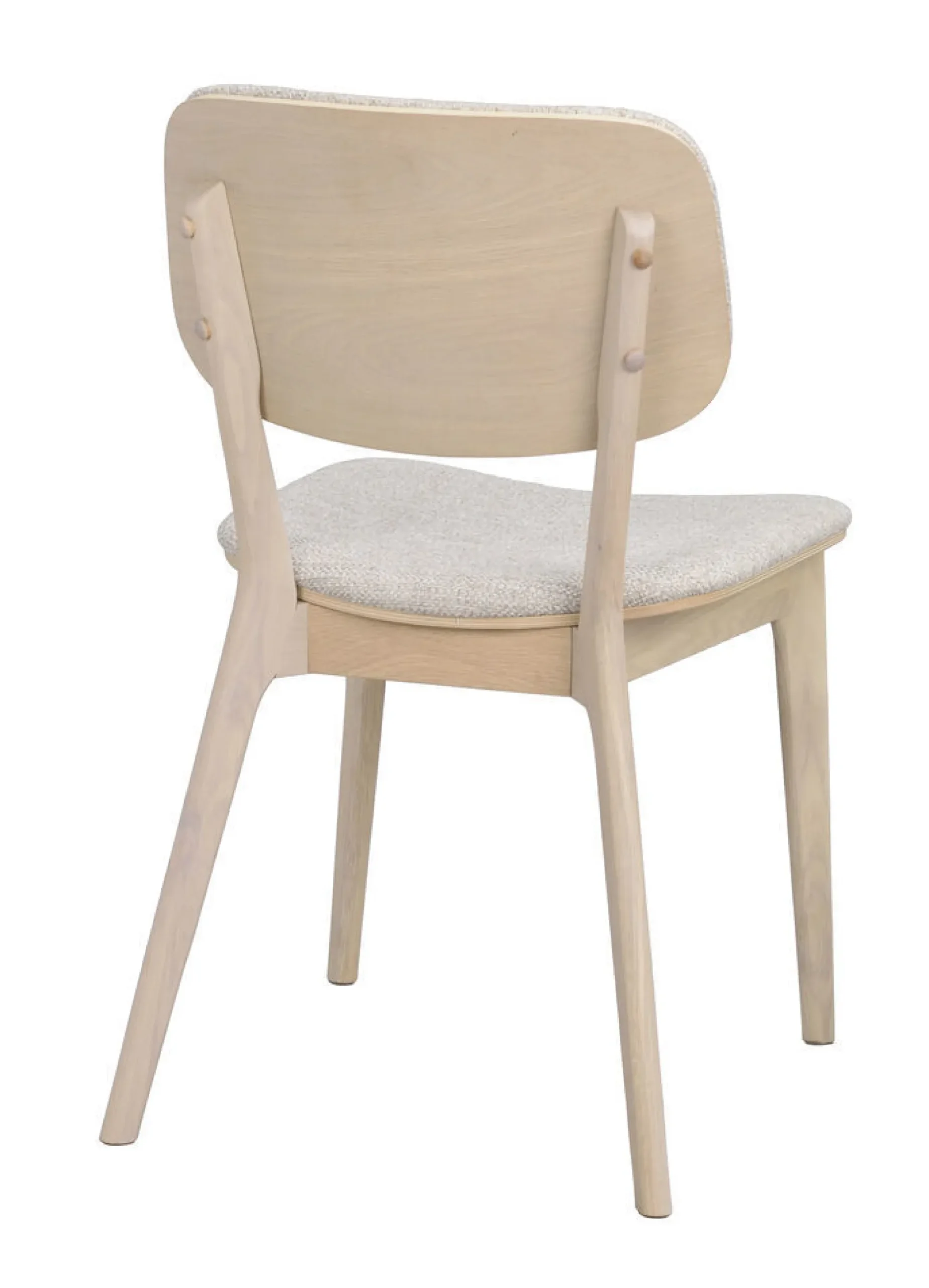 BARRETT Stol vitpigmenterad ek/ljusbeige tyg