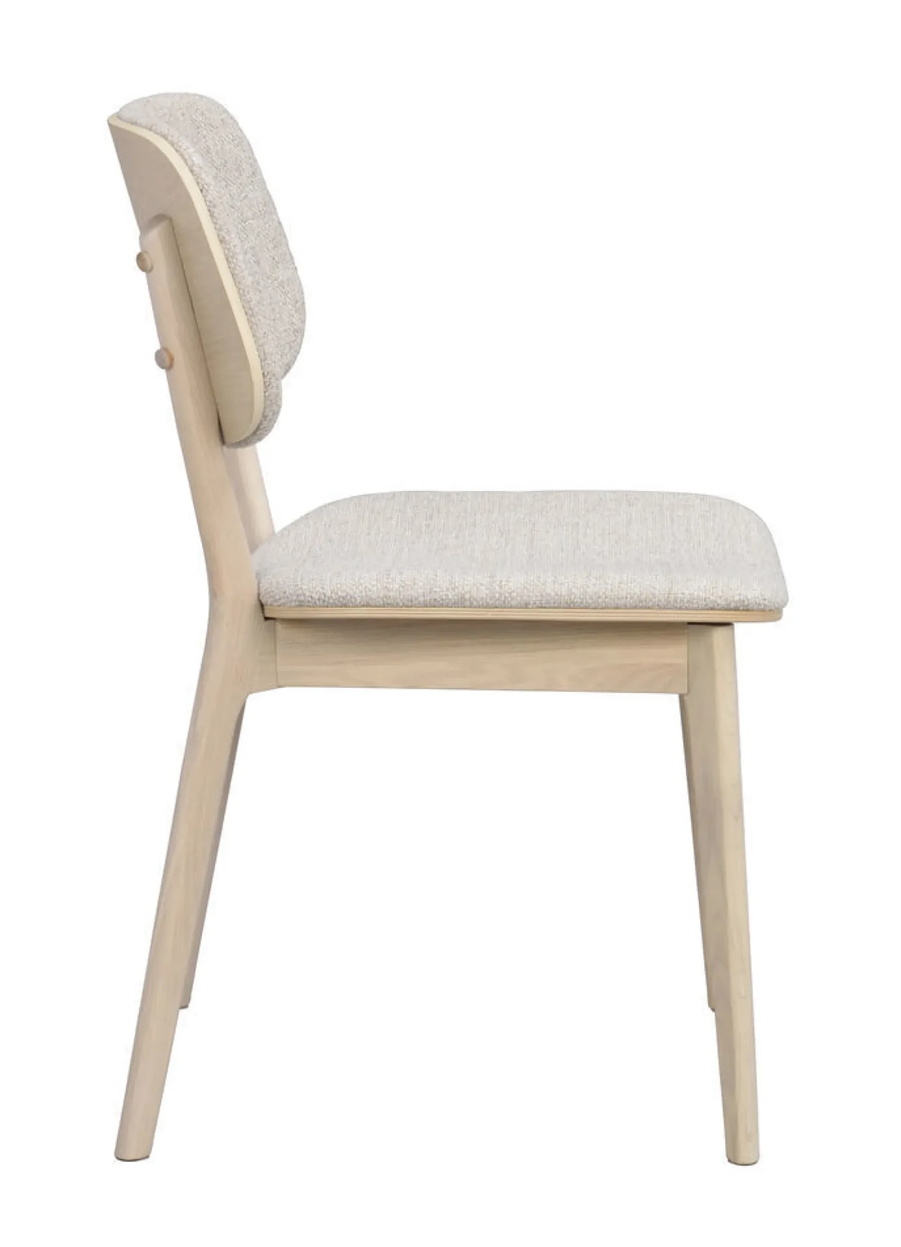 BARRETT Stol vitpigmenterad ek/ljusbeige tyg