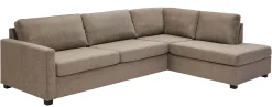 BARRY Hörnsoffa m öppet avslut höger, breda dynor, arm B, tyg Brego 07 light grey