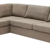 BARRY Hörnsoffa m öppet avslut vänster, breda dynor, arm B, tyg Brego 07 light grey