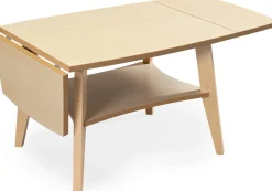 BIRDIE klaffbord 70x60 cm (120x60 cm) vitpigmenterad ek