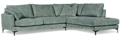 BOOM Hörnsoffa OE m öppet avslut höger tyg Shaff 1137 olive green, ben 131 svart metall