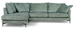 BOOM Hörnsoffa OE m öppet avslut vänster tyg Shaff 1137 olive green, ben 131 svart metall