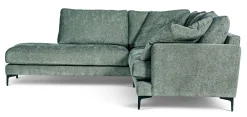BOOM Hörnsoffa OE m öppet avslut vänster tyg Shaff 1137 olive green, ben 131 svart metall