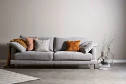 BOOM 3-sits tyg Diego 6010 silver, svarta metall ben