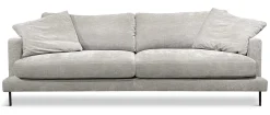 BOOM 3-sits tyg Diego 6010 silver, svarta metall ben