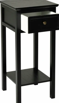 BRISCOE Sängbord 1 lådig Antik Svart h75, monterad., lackad furu/mdf