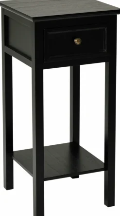 BRISCOE Sängbord 1 lådig Antik Svart h75, monterad., lackad furu/mdf
