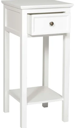BRISCOE Sängbord 1 lådig Antikvit h75, monterad., lackad furu/mdf