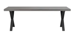 BROOKLYN matbord 220x95 m.brun ek/X-ben svart met