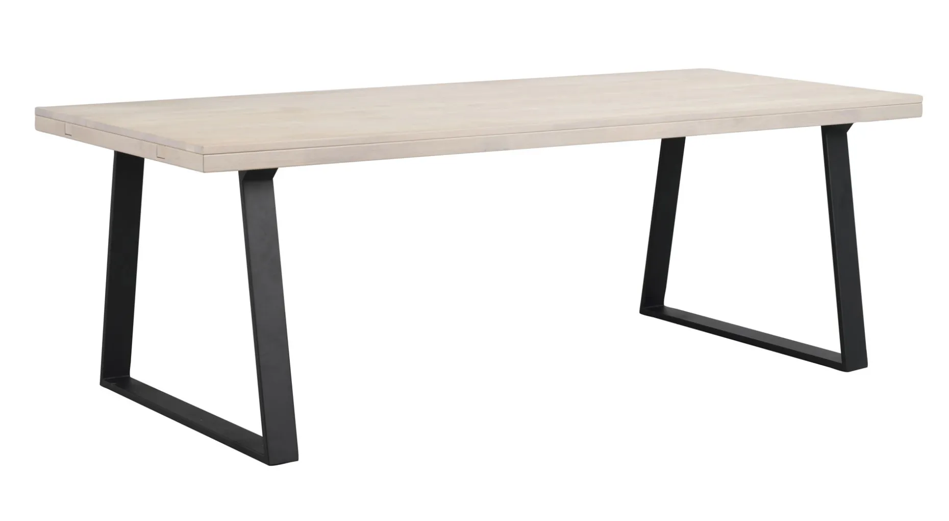 BROOKLYN matbord 220x95 vitpigm ek/U-ben svart met