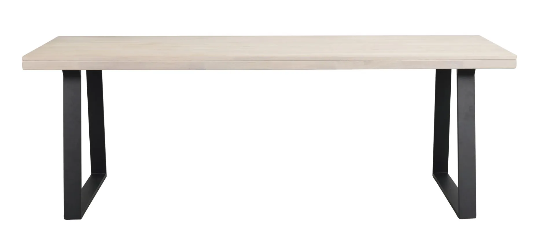 BROOKLYN matbord 220x95 vitpigm ek/U-ben svart met