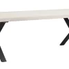 BROOKLYN matbord 220x95 vitpigm ek/X-ben svart met