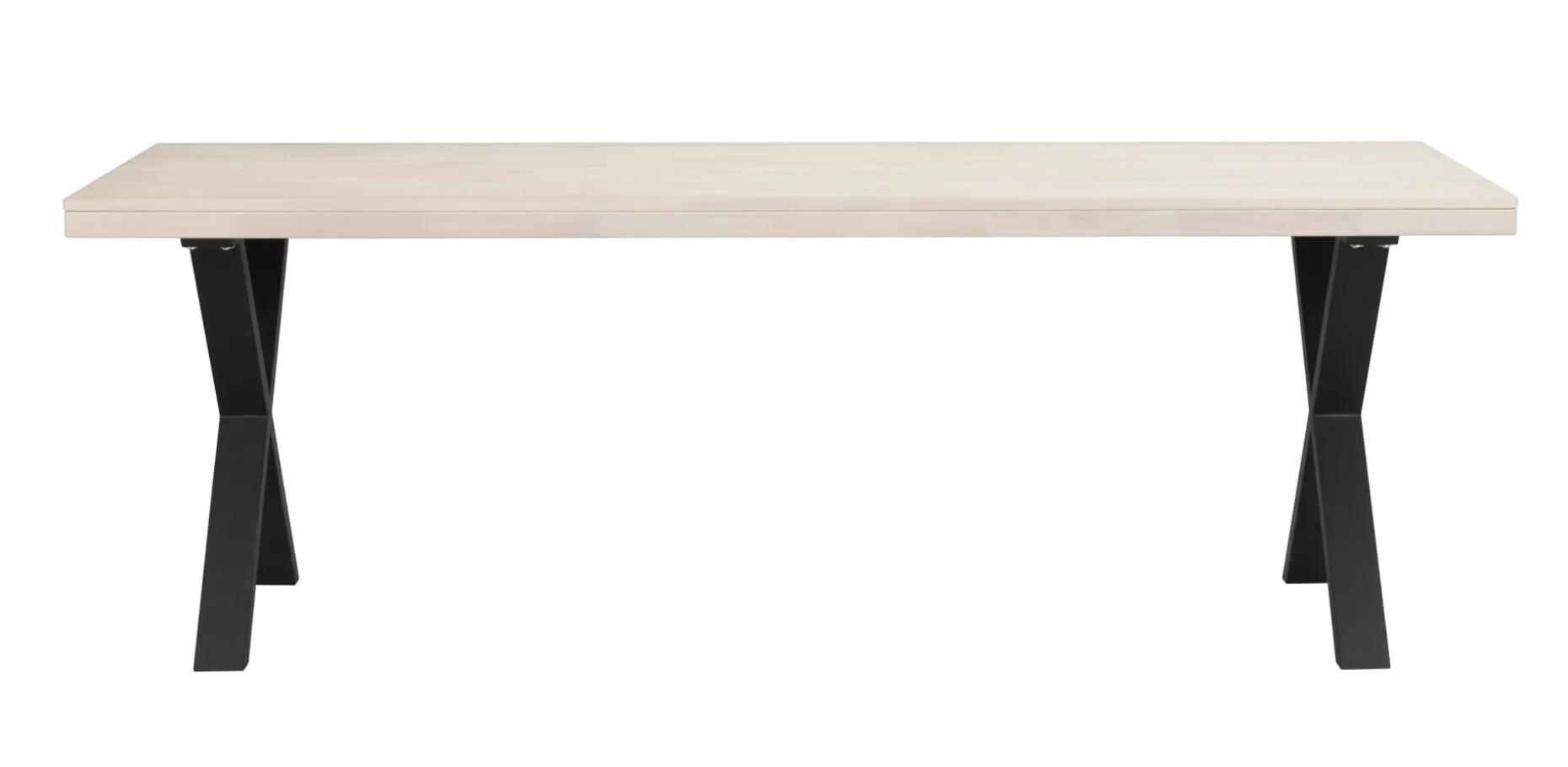 BROOKLYN matbord 220x95 vitpigm ek/X-ben svart met