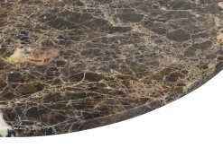 BROOKSVILLE soffbord runt Ø90 brun marmor/brun ek