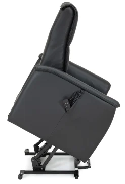 CAESAR PLUS Reclinerfåtölj 2 motor LiftUp Large läder Soleda/skai 441 svart m elman. nacke