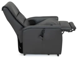 CAESAR PLUS Reclinerfåtölj 2 motor LiftUp Large läder Soleda/skai 441 svart m värme & elman.nacke