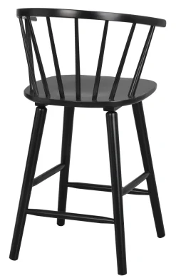 CARMEN Barstol gummiträ svart B55 D55 H96 SH64,5cm