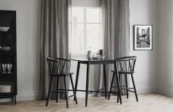 CARMEN Barstol gummiträ svart B55 D55 H96 SH64,5cm