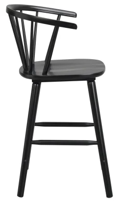 CARMEN Barstol gummiträ svart B55 D55 H96 SH64,5cm