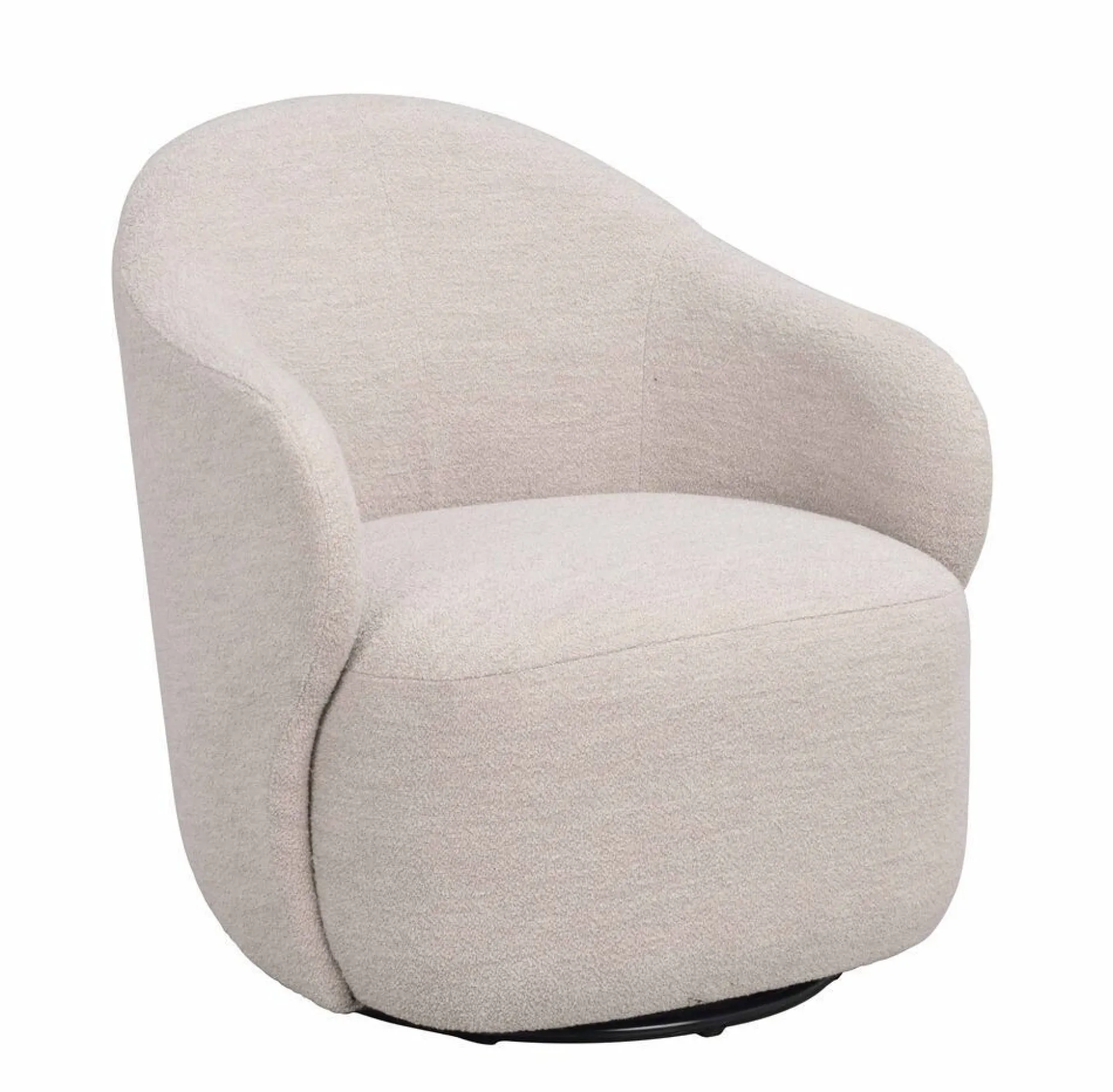 CHAPELTOWN Fåtölj ljusbeige tyg snurr