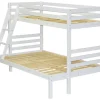 CHARLOTTE Familjesäng 80/140/200 furu vitlack inkl ribbotten