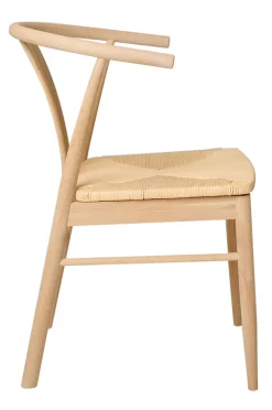 CHIVAS Matstol i vitpigm /oljad ek, natur flätad sits, sitthöjd:45/sittdjup:42/sittbredd 45 cm