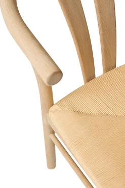 CHIVAS Matstol i vitpigm /oljad ek, natur flätad sits, sitthöjd:45/sittdjup:42/sittbredd 45 cm