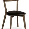 CIELO WOOD Stol massiv rökoljad ek/svart konstläder