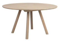 CLAPPERTON Matbord runt Ø140 vitpigmenterad ek