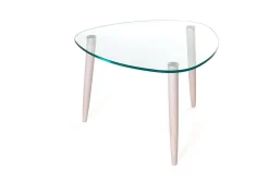 CLEAR Soffbord Vitpigmenterad ek 70x70 cm