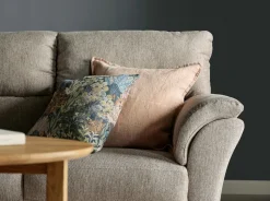 CLEVELAND hörnsoffa m öppet avsl vä tyg Brego 3591 light brown, oljade ekben
