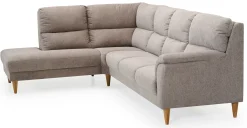 CLEVELAND hörnsoffa m öppet avsl vä tyg Brego 3591 light brown, oljade ekben