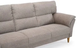 CLEVELAND hörnsoffa m öppet avsl vä tyg Brego 3591 light brown, oljade ekben