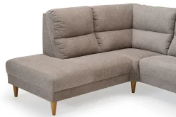 CLEVELAND hörnsoffa m öppet avsl vä tyg Brego 3591 light brown, oljade ekben