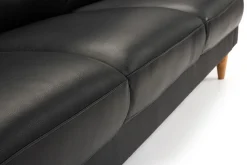 CLEVELAND 3-sits soffa läder Soleda/skai svart, ekben