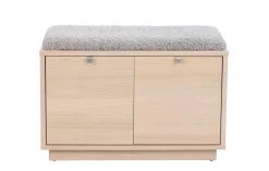 CONFETTI Bänk 2L vitpigmenterad ek/fårskinnslook
